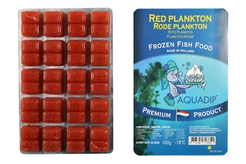 Plancton rouge congelé dans une emballage de blisterr